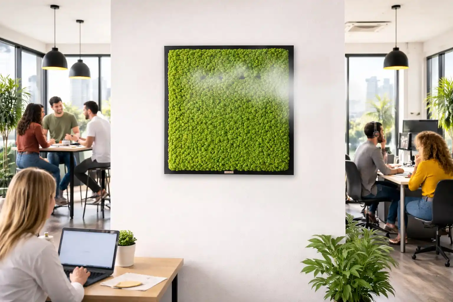 Heavens Breeze Luftreiniger und Luftbefeuchter - natürliches Moos-Wandpanel für gesundes Raumklima